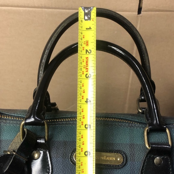 W RALPH LAUREN Black Watch Plaid Speedy Boston Overnight Travel Bag 30cm - Picture 11 of 17